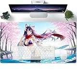 Mauspad XXL Sexy Anime Girl Exotic Mousepad groß Motiv Tischunterlage Large Size verbessert Präzision und Geschwindigkeit auch für Roccat Razer Logitech Maus und Tas 600x300mm