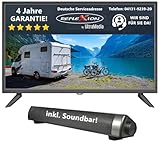 Reflexion 24 Zoll Fernseher mit Soundbar - 12V KFZ-Adapter für Wohnmobile und Wohnwagen - HDMI, USB, Bluetooth - LED2425SB
