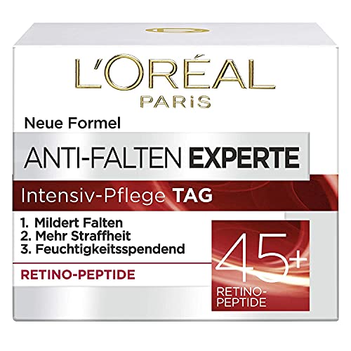 L'Oréal Paris Feuchtigkeitspflege für das Gesicht, Anti-Aging Creme zur Minderung von Falten mit Retino Peptiden, Für eine straffere und weichere Haut, Anti-Falten Experte, 1 x 50 ml