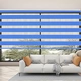 Doppelrollo Klemmfix Verdunkelung 30 x 320 cm Sonnenschutz Sichtschutz Duo Rollos, Super Blackout Rollo Decken/Wandmontage, Easyfix für Fenster Und Türen, Blau