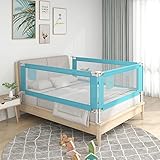 Mogou Sicherheitsgeländer für Kinderbett, Geländer für Kinderbett, Bettgitter für Kinderbett, ausziehbar, Sofa-Geländer, blauer Stoff, 90 x 25 cm
