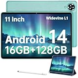 OUKITEL OT11 Tablet Android 14-2024 Neueste Tablet 11 Zoll, 16(4+12) GB RAM +128GB ROM(1TB TF) Gaming Stift, 8000mAh, 13MP 4G PC/5G WiFi/GMS/Octa-Core/Widevine L1/GPS, Grün