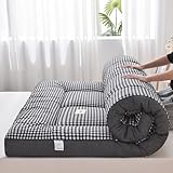Japanische Futon-Matratze, Bodenmatratze, Klappmatratze, Tatami-Matratze, tragbare Camping-Matratze, leicht zu verstauen, atmungsaktiver Stoff für Couch-Matratze (grau, 90 x 200 cm)