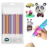 3D Stift Filament PCL,110St 3D Doodler Stift Nachfüllpacks 2,5mm, 22 Farben 3D Pen Filament, 3D Stift Zubehör Materialien Set, Kindersichere Flexible Filamentkerne für Kunstskulpturen (PCL)