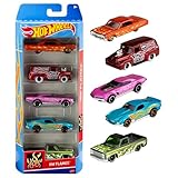 Hot Wheels Autos Set, 5er Pack, Verschiedene Modelle von Spielzeugautos, Maßstab 1:64, mit realistischen Details, Auto Spielzeug, Stile variieren, Spielzeug ab 3 Jahre, 1806