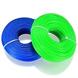 2 Stück 1,6mm x 100m Trimmerfaden, Nylon Mähfaden, Freischneider Faden, Trimmerfaden für Rasentrimmer Ersatzfaden, Trimmerschnur für Park Garden Yard Rasen Gras Unkraut Blau Grün