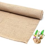 Gohytal 100 x 160 cm Jute Stoff Meterware, Natur Jute Gewebe Jutestoff,Jute-Zuschnitt Stoff zum Nähen Basteln,Natürlicher Stoff Gartenjute Dekostoff für Haus,Garten,Polster Dekorationen,DIY Projekte