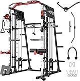 ZERELEK Smith Machine, Multipresse Power Rack mit Cabel Crossover Maschine, Power Cage mit 1000kg maximaler Belastung (2023 Version)