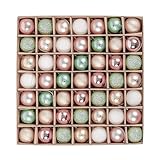 Valery Madelyn Weihnachtskugeln,49 stück Christbaumkugeln Weihnachtskugel mit Geschenkpaket, Weihnachtsbaumschmuck Christbaumschmuck mit Aufhänger,deko Weihnachten,Thema Rosa Grün Gold