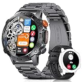 SIEMORL Smartwatch Herren mit Bluetooth Anrufe, 1,43 Zoll AMOLED Fitnessuhr Herren Uhr mit SpO2 Blutdruckmessung Herzfrequenz Schrittzähler Schlafmonitor für Android iOS
