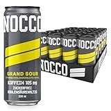 NOCCO BCAA energy drink 24er pack – zuckerfrei, vegan Energy Getränk mit Koffein, Vitaminen und Aminosäuren – Zitronen- und Holundergeschmack, 24 x 330ml inkl. Pfand (Grand Sour)