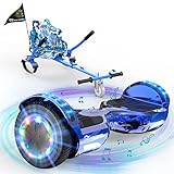 EVERCROSS 6,5' Hoverboards mit Sitz, Self Balance Scooter mit Bluetooth & LED, Hover Board mit Hoverkart mit 4Ah Batterie für Kinder Jügen Erwachsen