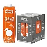 beckers bester Orange - 6er Pack - Orangensaft - 100% natürlicher Direktsaft - Co2-neutral hergestellt - Vegan - Ohne Zuckerzusatz - Ohne Gentechnik - Laktosefrei - (6 x 1000 ml)