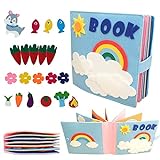 HOVCEH Quiet Book, lernspielzeug 1 2 3 Jahr, Quiet Book Montessori Spielzeug, 3D Filz Busy Book Sensorisches Spielzeug, Lernen Lebenskompetenzen Lernspielzeug fur 1 2 3 Jahre Mädchen Junge