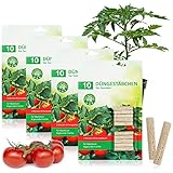 com-four® 40x Düngestäbchen für Tomaten, ausgewogener Tomaten-Dünger mit Langer Wirkungsdauer für hohe Ernten und schmackhafte Früchte