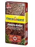 Floragard Mulch Pinienrinde 25-40 mm 60 L • grob • dekorativer Bodenbelag • unterdrückt Unkrautwuchs • naturbelassen • für mediterranes Flair