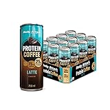Body Attack Protein Coffee – Coffee Latte, 12 x 250ml - Protein Eiskaffee - erfrischender Eiskaffee fettarm mit 25 g Eiweiß, 75 mg Koffein - Protein Coffee aus 100% Arabica Kaffeebohnen