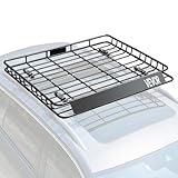 VEVOR Dachgepäckträgerkorb Autodachkorb (1095 x 1270 x 105 mm) universeller Dachgepäckträger aus rostfreiem legiertem Stahl mit 68 kg Max. Tragkraft, Autodach-Gepäckträger für SUV LKW