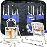 Retoo Lockpicking Set 17 Stück Dietrich Set, 12 Picks und 5 Drehmomentschlüssel, Das perfekte Lock Pick Set für Anfänger und Profis Schlosser, Generalschlüssel Systeme, für Schlosserei, Schwarz