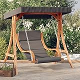 INLIFE Hollywoodschaukel mit Auflage und Dach Massivholz Fichte,34,85 KG,3200630