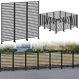 Vrisa Gargen Zaunpaneele, 12 Stück, Sichtschutzzaun, Umrandung, freistehend, dekorativ, kein Graben von Zäunen mit T-förmiger Basis, Klimaanlage, Mülleimer, Zaun, Outdoor, für Terrasse, Balkon, Hof