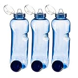 Trinkflasche 3 x 0,75 L Wasserflasche Tritan BPA frei + 3 x Trinkdeckel Flip Top