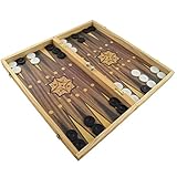 PrimoLiving Deluxe Holz Backgammon Set - 50 x 47 cm - inklusive Schachbrett