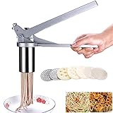 Nudelmaschine aus Edelstahl mit 7 Pressformen, manuelle Nudelmaschine für professionelle frische Fettuccine, Spaghetti, Reis, Gemüse, Obst, Entsafter