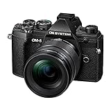 OM SYSTEM OM-5 Micro Four Thirds Systemkamera inkl. M.Zuiko Digital ED 12–45 mm PRO Objektiv, 20 MP Live MOS-Sensor, optimierte 5-Achsen-Bildstabilisierung, IP53, Schwarz/Schwarz