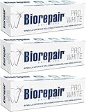 Biorepair:'Pro White' Whitening Toothpaste with microRepair - 2.5 Fluid Ounce (75ml) Tubes (Pack of 3) [ Italian Import ]