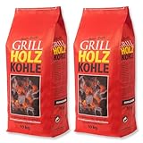 20kg Holzkohle Premium Holzkohle „100% Made IN Germany“ Grillkohle Grillbriketts für Kugelgrill Holzkohlegrill Smoker Briketts Grill Kohle