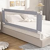Bettgitter für Kleinkinder, 1 Stück, höhenverstellbar, Kinder-Sicherheitsgitter für Doppelbett, Queen-Size-Bett, King-Size, Grau, 1 Seite 179,8 cm