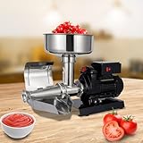 Tomatenpresse Edelstahl 450W Passiergerät Elektrisch Beerenpresse Für Familie, Dessertläden und Obstmärkten, von Tomatensauce, Erdbeersauce, Heidelbeersauce Und Anderen Marmeladen