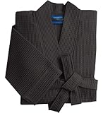 Morgenstern Waffelpique Bademantel Herren Morgenmantel Grau, Anthrazit, XL