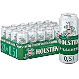 Holsten Pilsener 4,8 % Vol. Premium Pils l |24 Dosenbiere 0,5 L mit erfrischend feinherbem Geschmack | Bierdose Einweg (24 X 0.5 L)