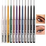Eye Liner Bleistift Set, Gel Eye Liner | 12 Farben wasserdichte Lidschattenstifte - Langlebige Gelstifte, Verschmutzungskosmetik für Frauen Mädchen