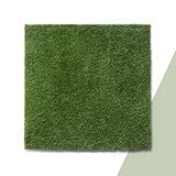 TT Home Kunstrasen Outdoor Teppich Wetterfest Balkon Bodenbelag Terrasse Rasenteppich Indoor Waschbar Natürlich Weich Natur, Farbe:Grün, Größe:100x100 cm