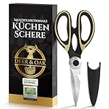 Deer & Oak Kitchen Meat Scissors, Edelstahl, Schwarz