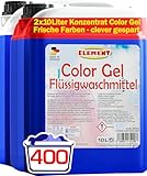 Element Flüssigwaschmittel | Color Gel | 20 Liter | 400 Waschladungen | Waschmittel Color | Waschmittel Buntwäsche | Waschpulver flüssig |