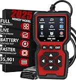 OBD2 Diagnosegerät für Alle Fahrzeuge, KFZ Diagnosegerät mit Alle OBD2 Funktionen, Fehlerauslesegerät KFZ für nach 2000 Alle Autos, 10 Sprachen Auto Scanner, Universal Fehlercode Auslesegerät für PKW
