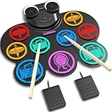 Clordeal Schlagzeug Elektronisch, 9-Pad Digitales E Drum Set mit Lautsprechern/Kopfhöreranschluss, Tragbares Elektro Schlagzeug Kinder mit Bluetooth MIDI für Anfänger, 10 Stunden Laufzeit