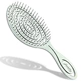 Ninabella Bio Haarbürste ohne Ziepen für Damen, Herren & Kinder - Entwirrbürste auch für Locken & Lange Haare - Einzigartige Profi Detangler-Bürste mit Spiralfeder - Farbe Mintgrün