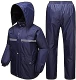 GETSTREE Regenjacke und Hose, Regenmantel, zweistöckiger Regenanzug für Damen und Herren, Regenbekleidung (Farbe: B, Größe: 4XL), einfarbig, C_XXLarge