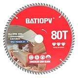 BATIOPV Kreissägeblatt 254 x 30 mm x 80 Zähne (für Holz, Spanplatten, Sperrholz, Hartholz, usw.) Kompatibel mit Dewalt Makita Bosch, Sägeblätter für Holzschnitte