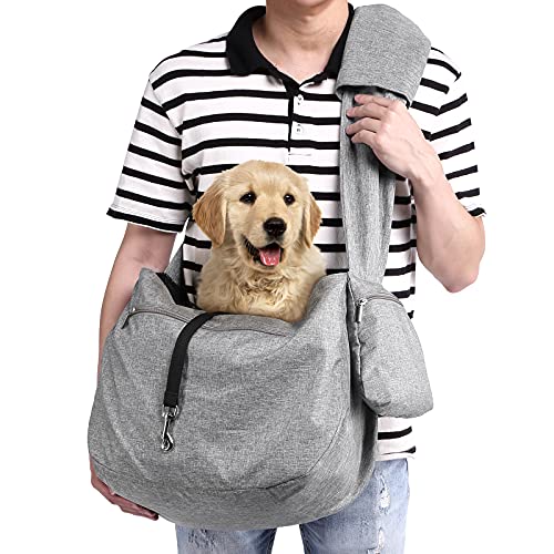 Ownpets Hundetragetasche, Hundetasche bis 11kg, Tragetuch Hund, Hundetasche mit verstellbarem Schultergurt und Fronttasche und Tasche Schulterpolster, 30 cm tief * 34,8 cm breit