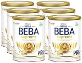 BEBA SUPREME PRE Anfangsmilch von Geburt an, Babynahrung , nur Laktose, ohne Palmöl, 6er Pack (6 x 800g)