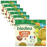 Blédina - Kleine Gläser für Babys – Gemüsegarten für Rindfleisch – 70 % französische Zutaten – ab 6 Monaten – 12 Gläser à 200 g