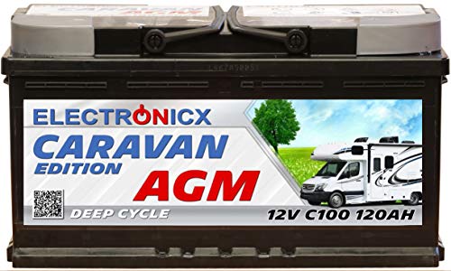 Electronicx Caravan Edition V2 Batterie AGM 120 AH 12V Wohnmobil Boot Versorgung
