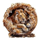 Blumuze Holzpuzzle Erwachsene, 3D Löwe Holz Puzzle, Holzpuzzle Einzigartige Tierform Puzzleteile,Puzzle Holz Erwachsene mit Holzbox 575 Stück(XL-44 * 44cm)