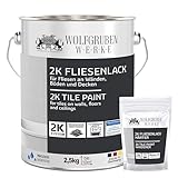 WO-WE 2K Fliesenlack Fliesenfarbe Bodenfliesen Reinweiss ähnl. RAL 9010-2,5Kg